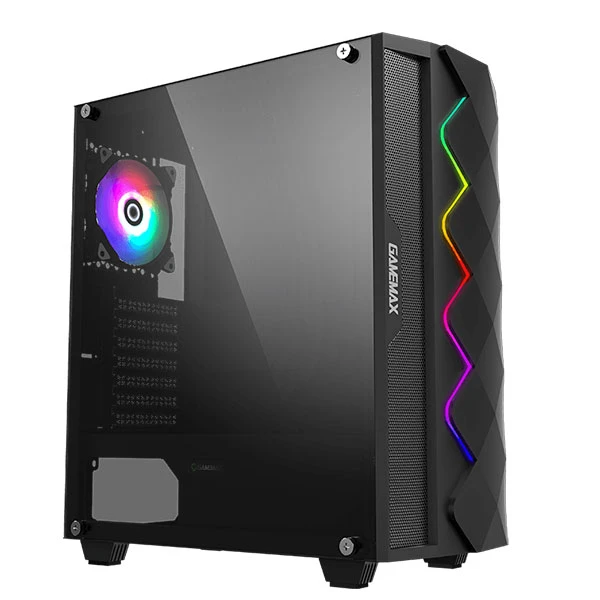 قاب کیس GameMax Black Diamond Black | پنل شیشهای | Mid Tower - Image 4
